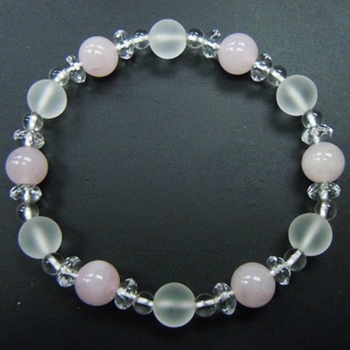 Rose Quartz+Frosted Crystal