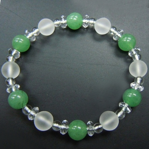 Green Aventurine+Frosted Crystal