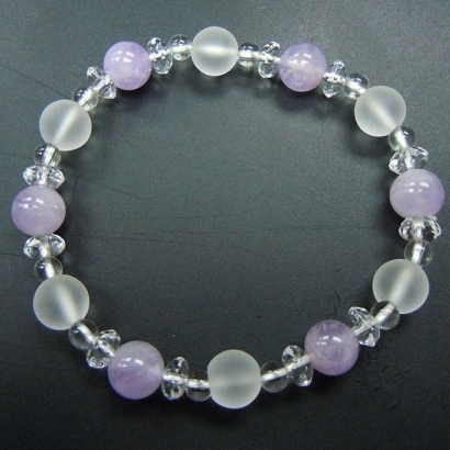 Milky Lavender Amethyst+Frosted Crystal