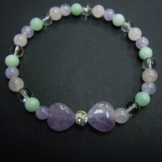 Lavender Amethyst+Rose Quartz+Amazonite+Crystal