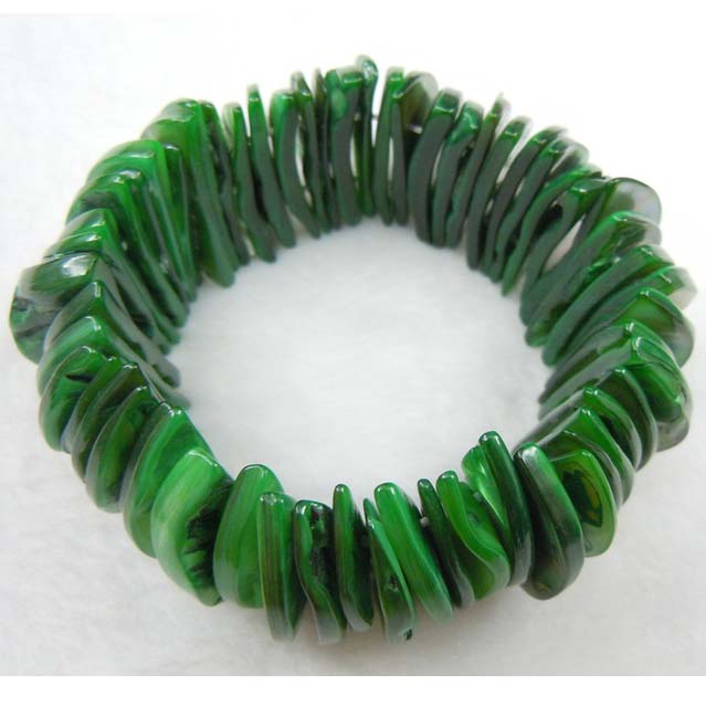 Green Shell Bracelet Dyed