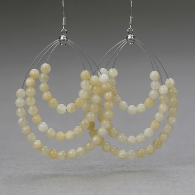 Yellow Jade Earring