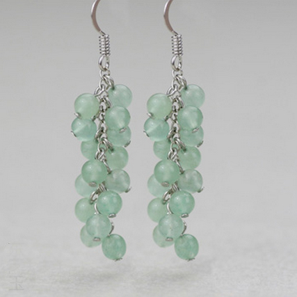 Green Aventurine Alloy Earring