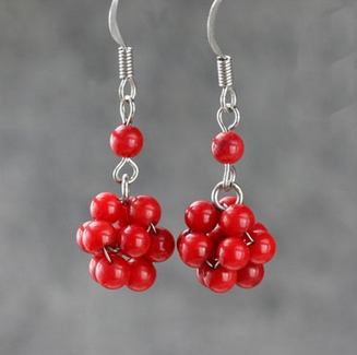 Red coral Earring