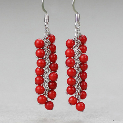 Red coral Earring