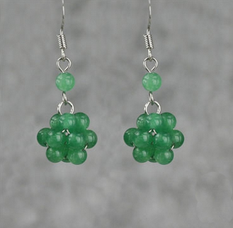 Green Aventurine Alloy Earring