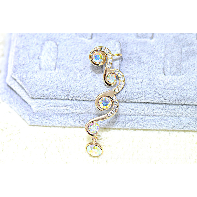 [Lightning serpentine wave rhinestones] Ear cuff