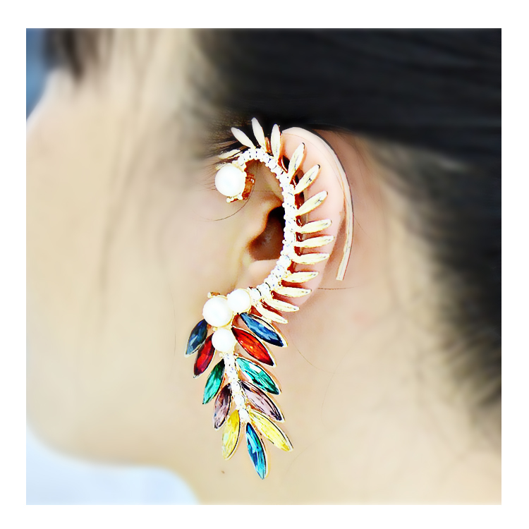 [Vintage rhinestone phoenix feathers] Ear cuff
