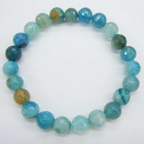 Dark Blue Fire Agate Bracelet