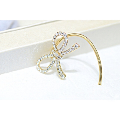 [Cute rhinestone bow] Ear cuff